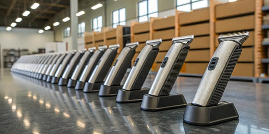 A lineup of Wahl professional trimmers for wholesale purchase.
