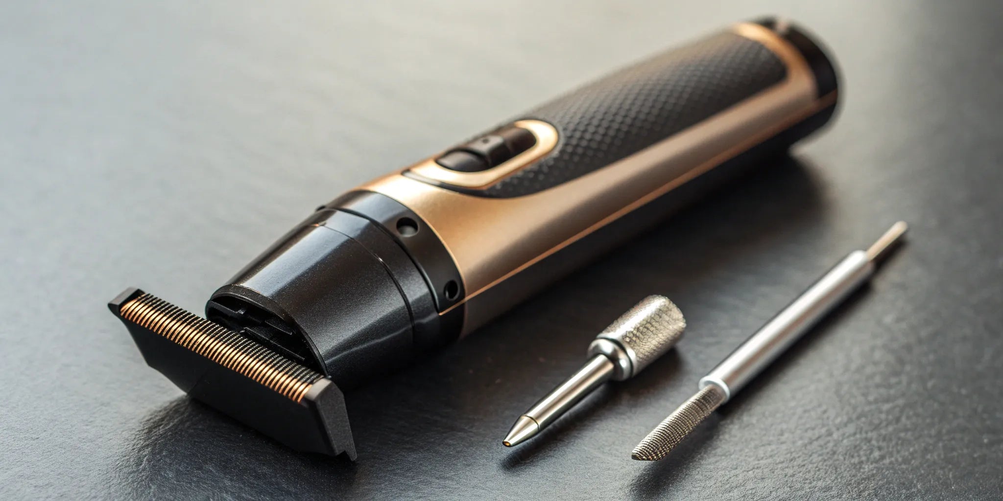A Babyliss Pro trimmer and tools for a precise blade adjustment.