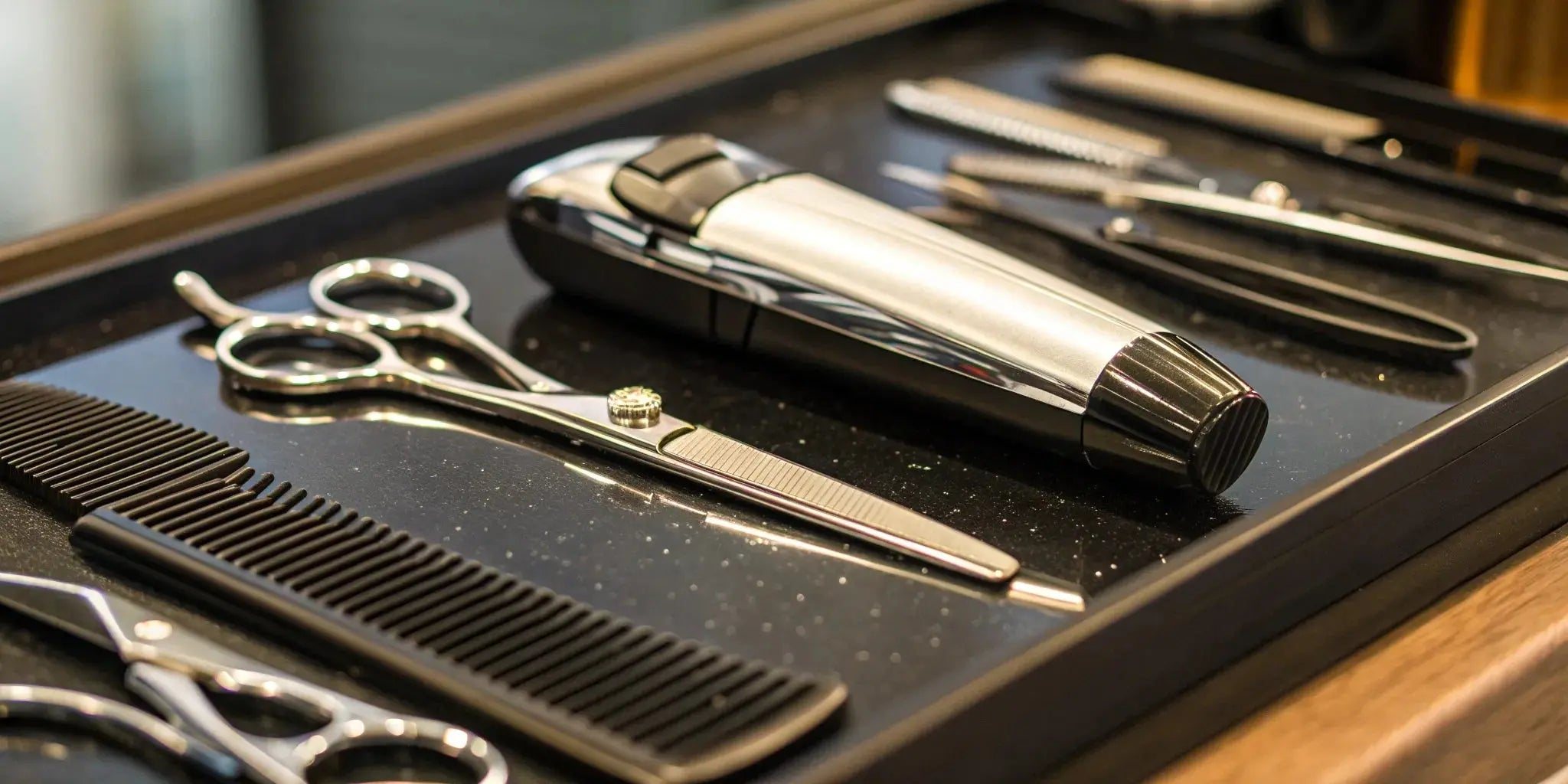 A professional JRL barber kit with clippers, trimmers, and essential accessories.