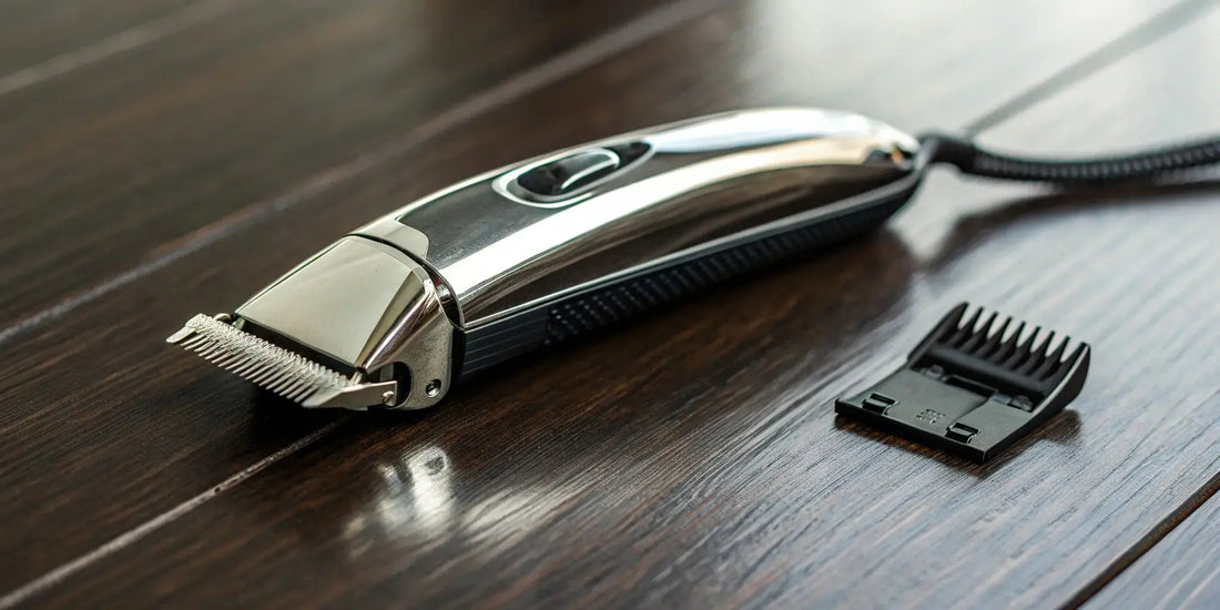 A professional hair clipper with a new replacement clipper blade.