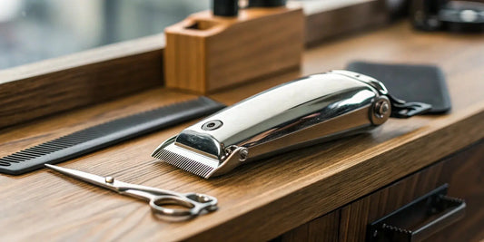 A professional Wahl clipper equipped with the universal 1045 blade set.