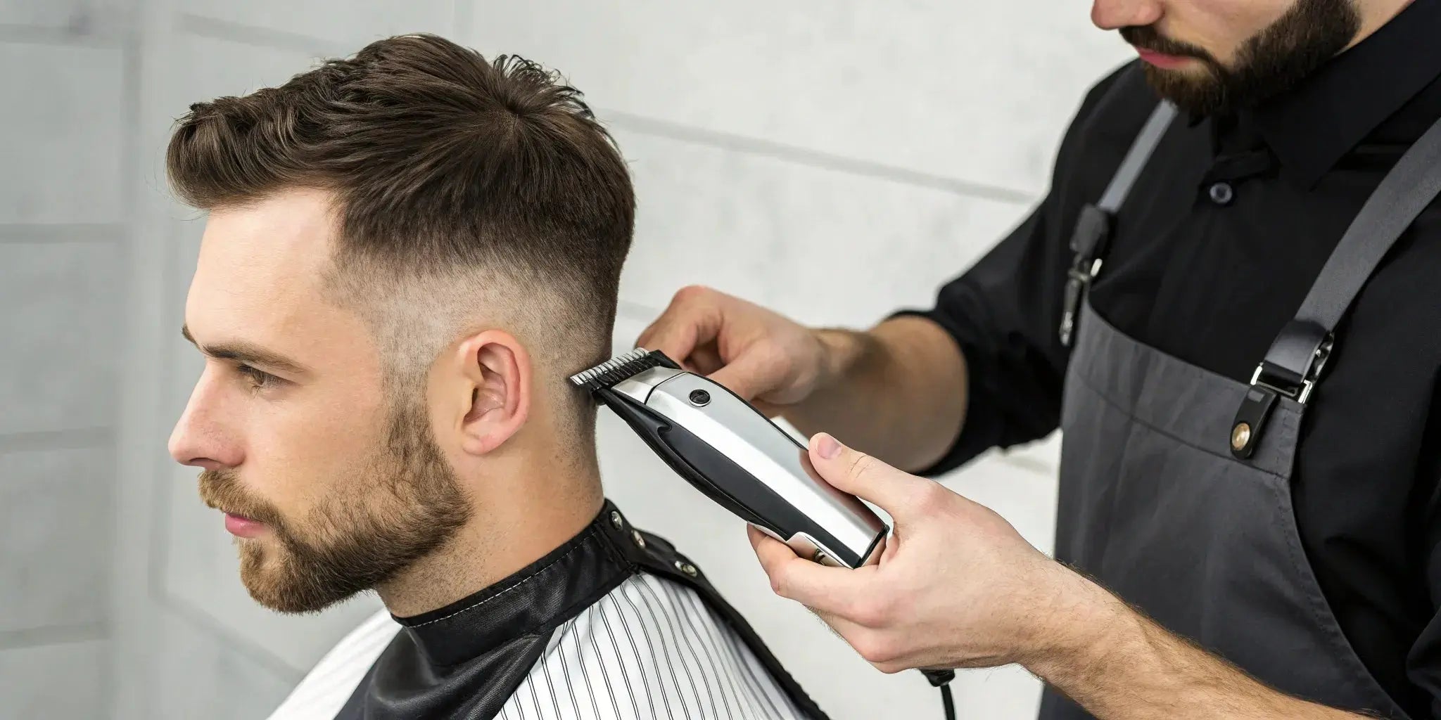 A barber using the Wahl Cordless Barber Combo to create a sharp fade.
