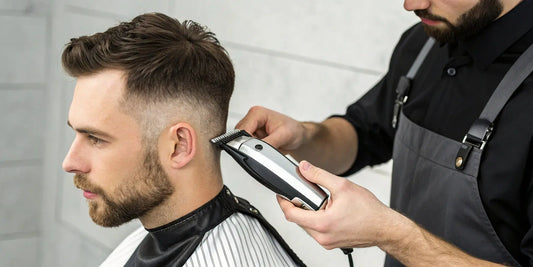 A barber using the Wahl Cordless Barber Combo to create a sharp fade.