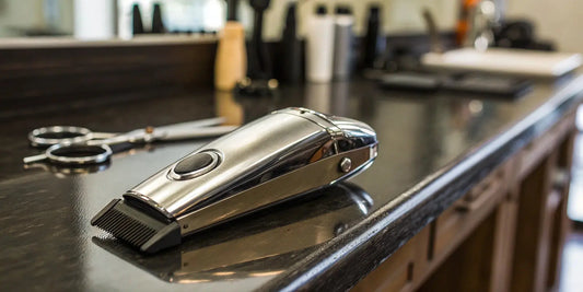 Wahl Cordless Super Taper professional clipper on a barber station.