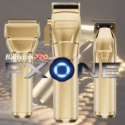 FX ONE Collection, showcasing elite grooming tools including clippers, trimmers, and shavers, all empowered by the innovative interchangeable lithium battery system, embodying cutting-edge grooming technology and design