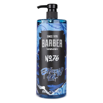 Bottle of Barber Marmara No. 76 Shaving Gel on a white background