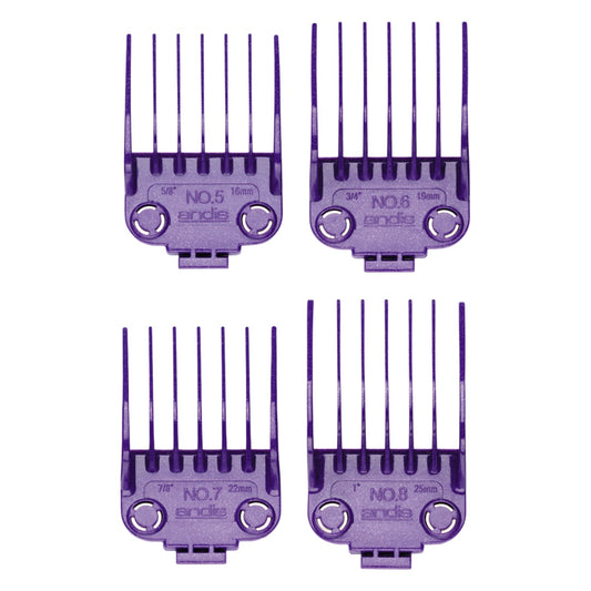 Andis 01415 Master Dual Magnet Large Comb Set - 4 Sizes, Purple