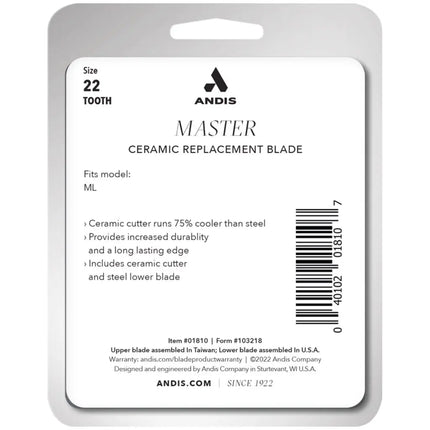 Master® Clipper Ceramic #22-Tooth Blade (000-1) - BUYBARBER.COM