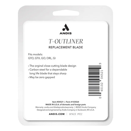 Andis T-Blade Replacement for T-Outliner, GTO, GO, SLS Trimmers - Close Cutting, Zero Gapped - BUYBARBER.COM