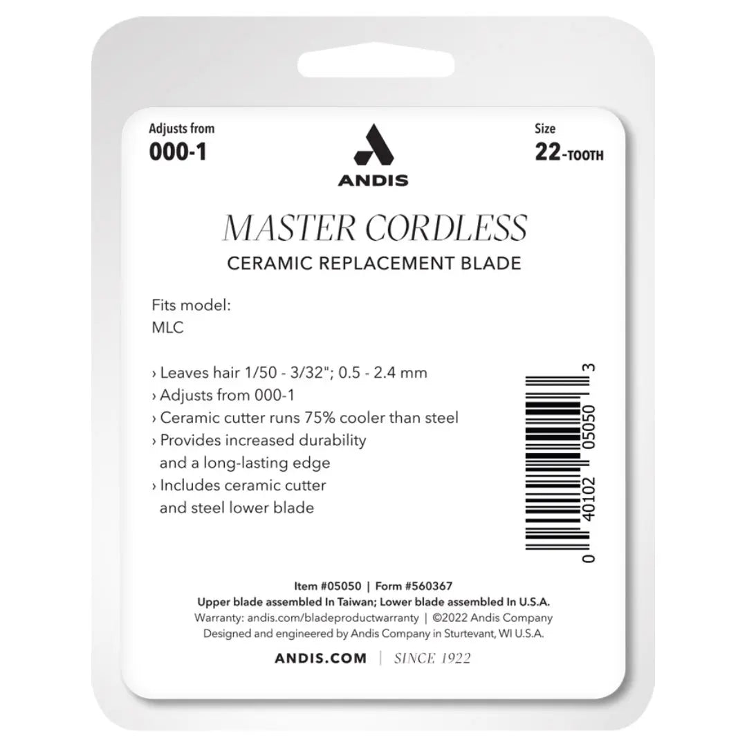 Andis Master Cordless Li Ceramic Replacement Blade - Adjusts from 000-1 - BUYBARBER.COM