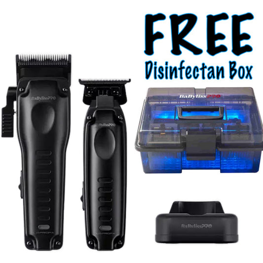 BaBylissPRO LO-PROFX Compact Matte Black Set + Barbersonic Box (Bundle)