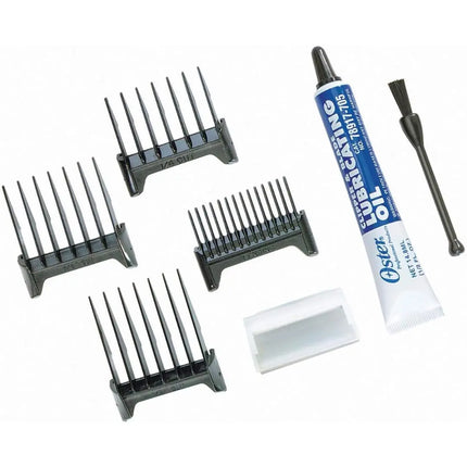 "Oster Professional Clipper with guide combs and 8 ft power cord for precise cutting"
