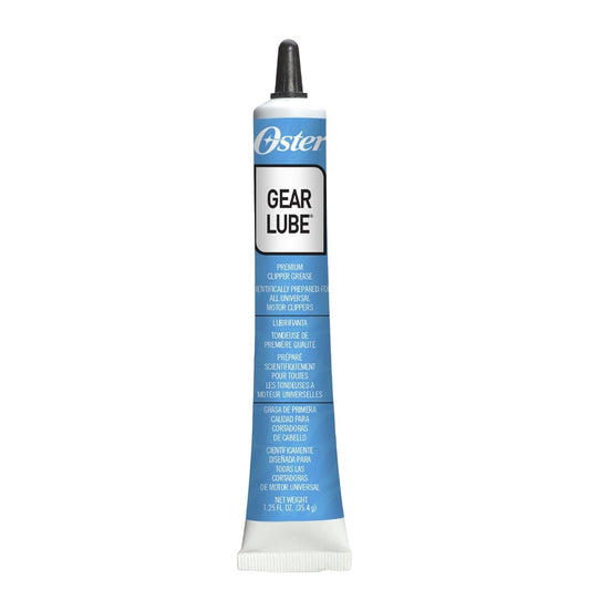 "Close-up of Oster clipper grease designed to lubricate and cool blades"
