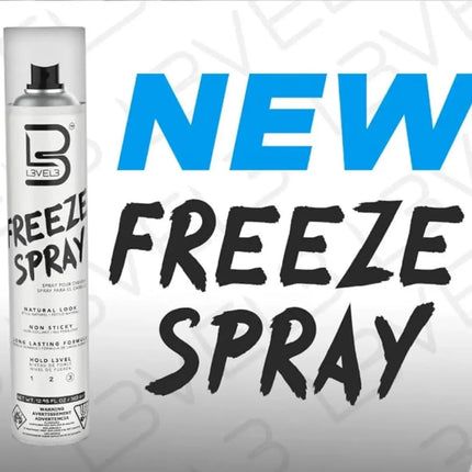 B Levels Freeze Spray can with 'NEW' text on a light gray background