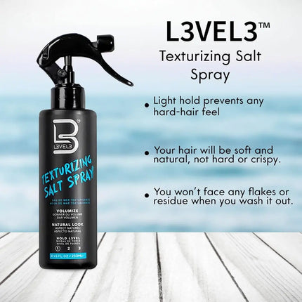 L3VEL3 Texturizing Salt Spray | Beach Waves & Choppy Texture - BUYBARBER.COM