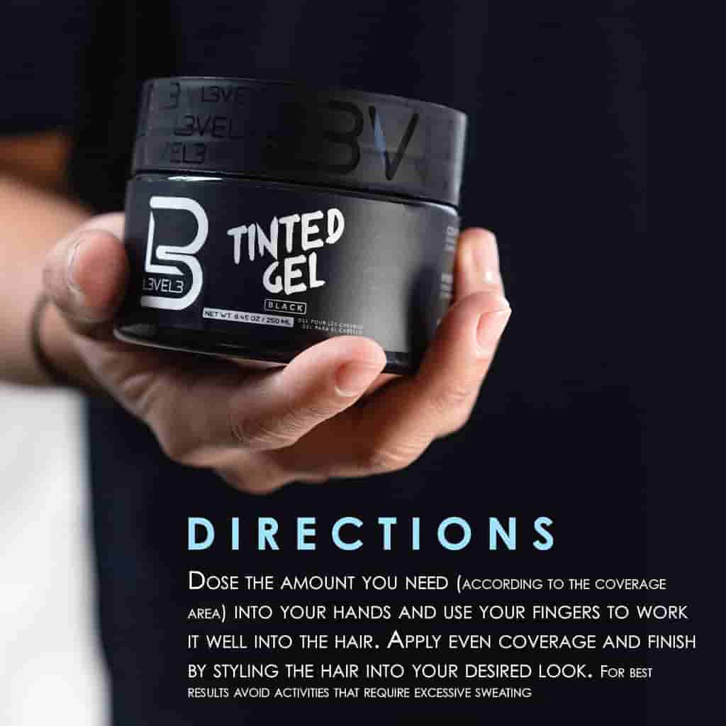 L3VEL3 Tinted Hair Gel – Black - BUYBARBER.COM
