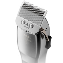 Silver Andis hair clipper on a white background