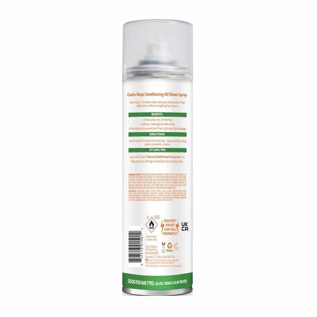Cylindrical spray bottle with a label on a white background