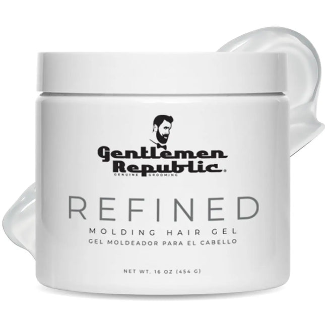 Jar of Gentlemen Republic Refined Molding Hair Gel on a white background