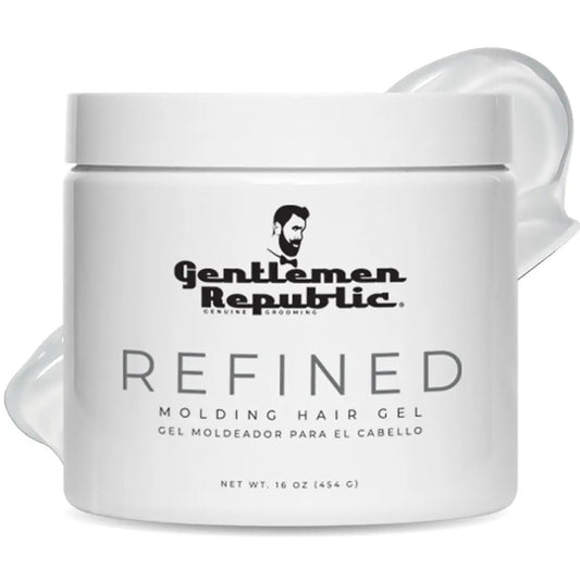 Jar of Gentlemen Republic Refined Molding Hair Gel on a white background