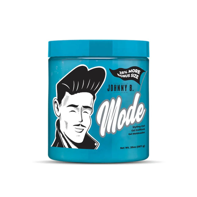 Johnny B. Mode Styling Gel 20oz – Strong Hold, High Shine, Iconic Scent - BUYBARBER.COM