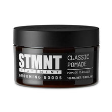 “STMNT Grooming Goods Classic Pomade 3.38 oz jar on white background”

