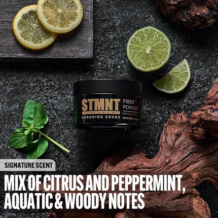 STMNT Grooming Goods Fiber Pomade – Semi-Matte, Strong Control - BUYBARBER.COM