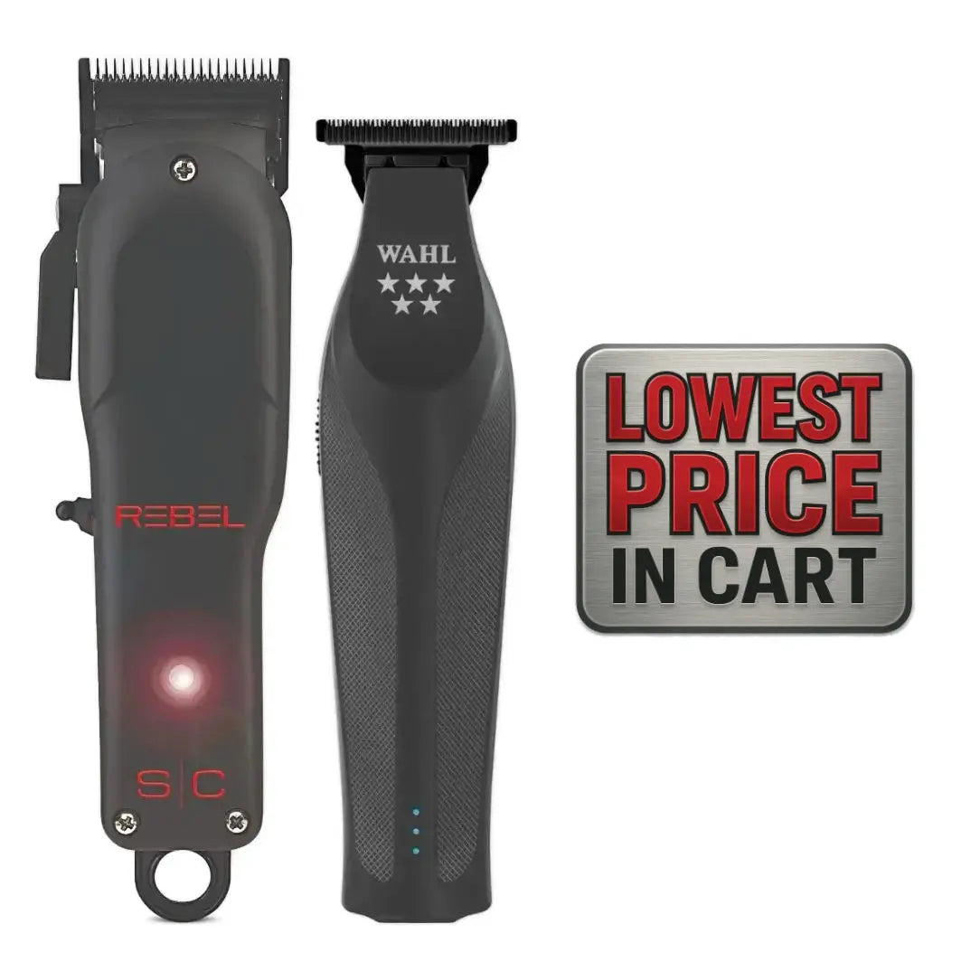 Wahl hair trimmer with 'Rebel' branding on a white background
