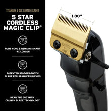 5 Star Cordless Magic Clip with gold blade and black handle on a white background