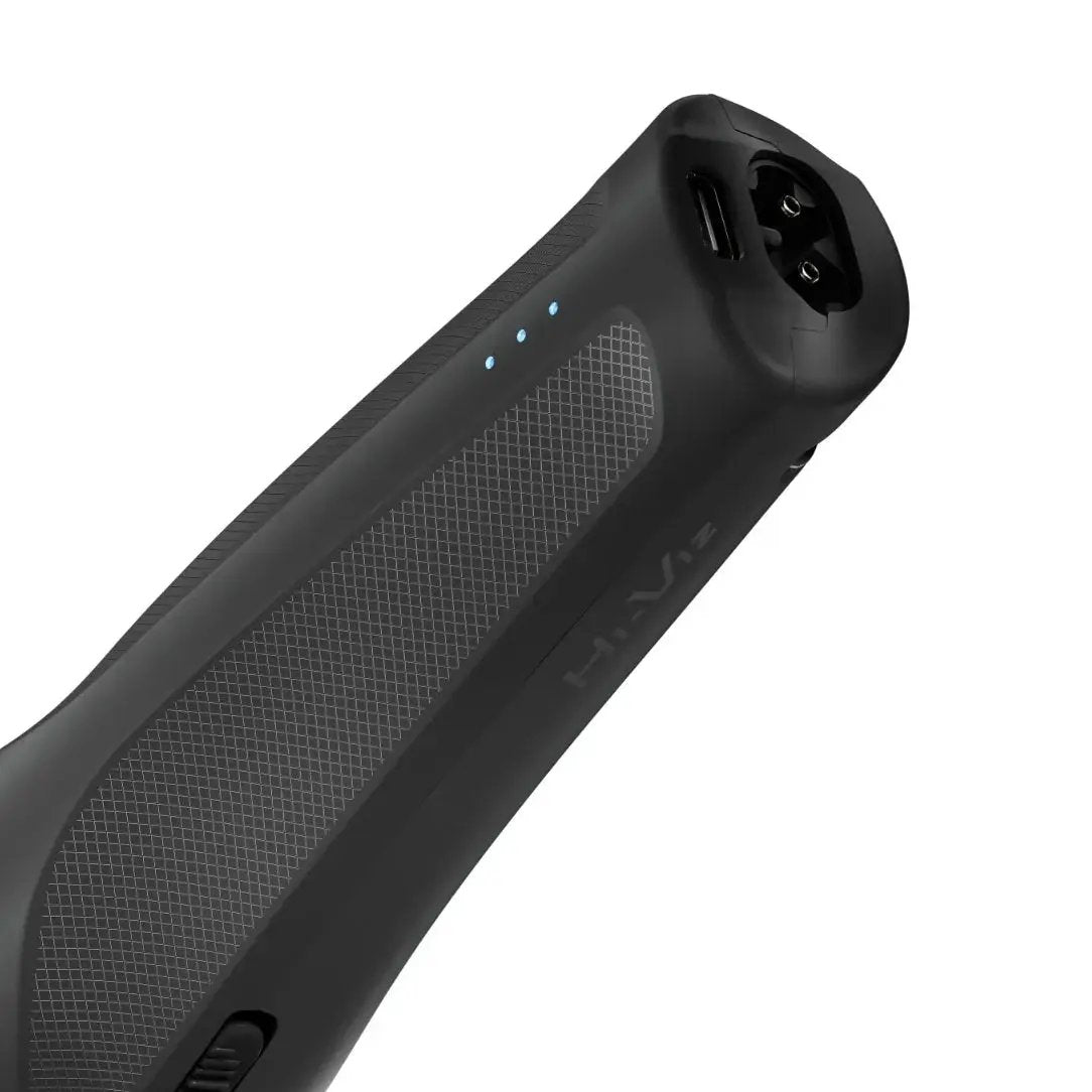 Hi-Viz Nightshade Black power bank with visible brand logo on a white background