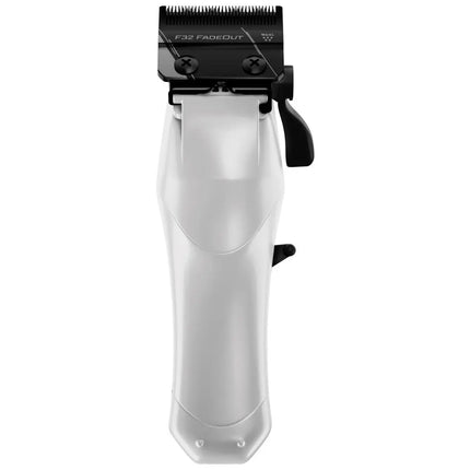Wahl Vapor CE Cordless Fade Clipper  with silver body and black top on a white background