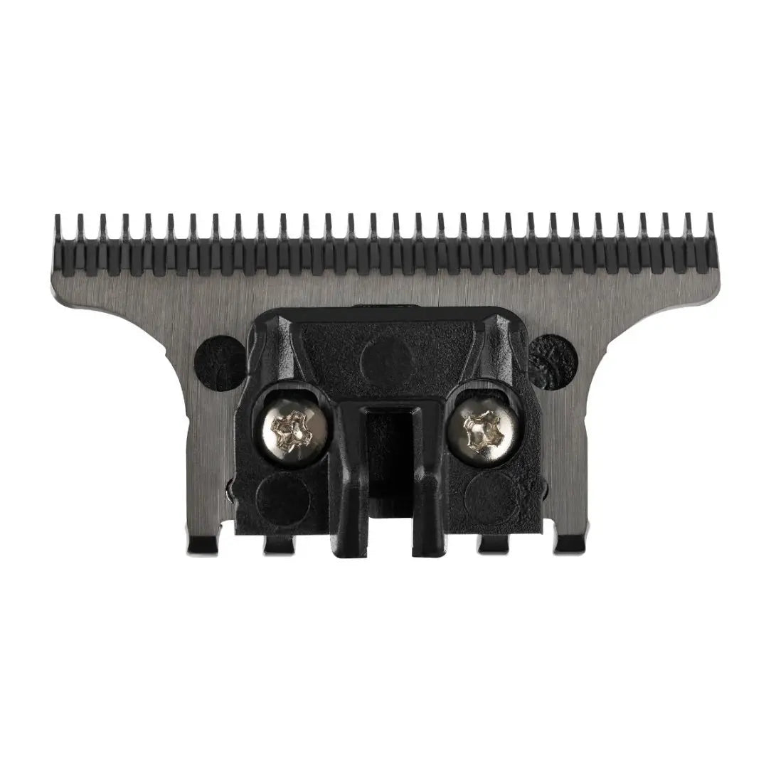 Black grooming comb blade on a white background