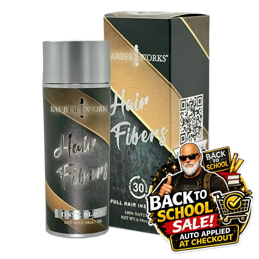 Barber Works Hair Fibers Onyx Black - (28g) | Instant Thicker Look for Men & Women Barber Works