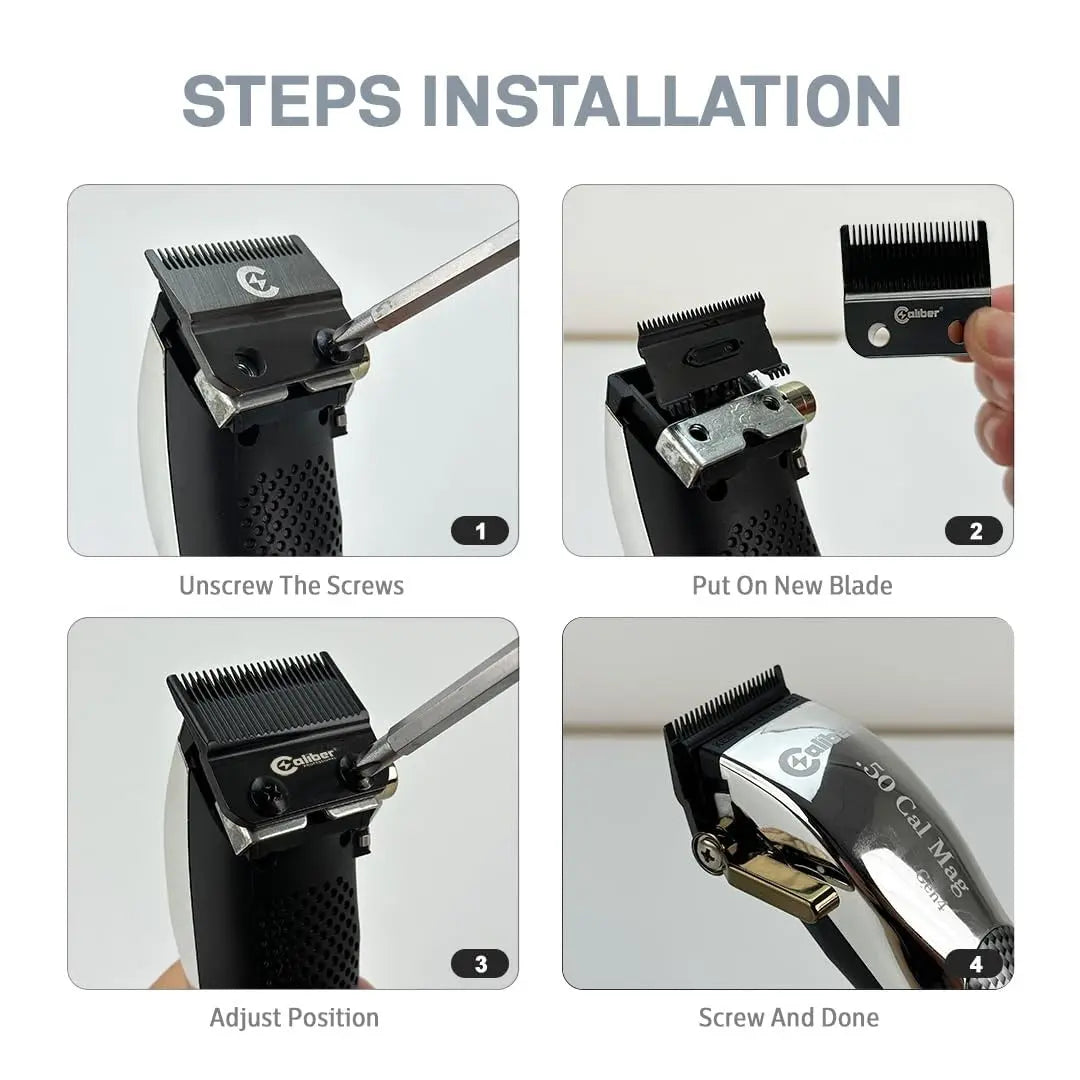 Caliber DLC Blender Clipper Blade | Japanese 440C, Diamond-Carbon Coat - BUYBARBER.COM