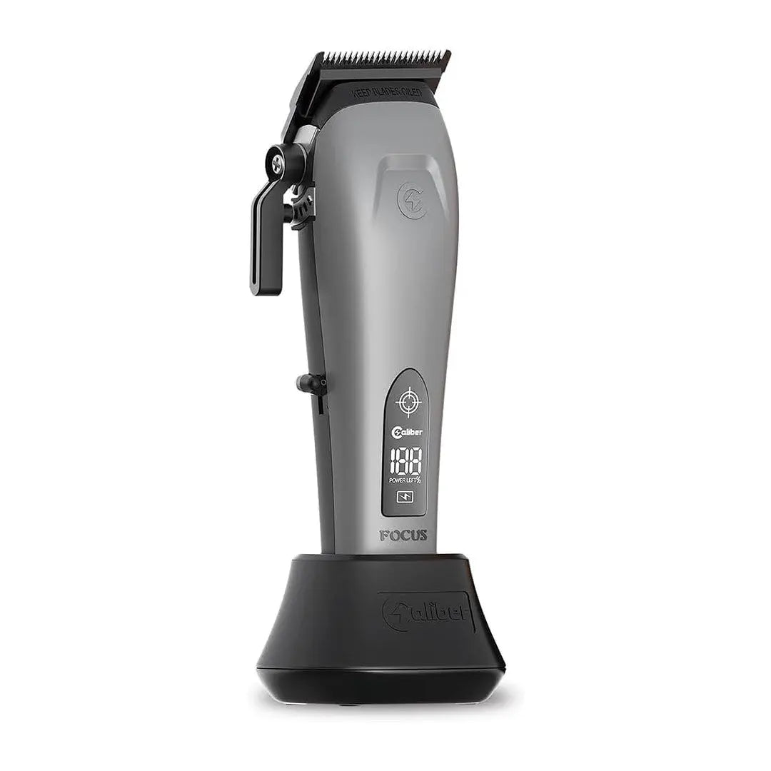 Caliber Focus Hair Clipper | Brushless 7 500 RPM, LCD, 8 Guards - BUYBARBER.COM
