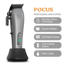 Caliber Focus Hair Clipper | Brushless 7 500 RPM, LCD, 8 Guards - BUYBARBER.COM