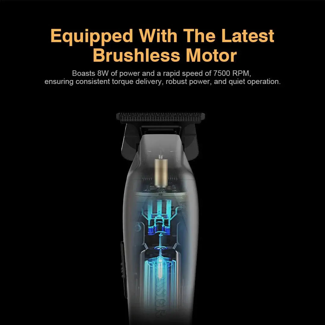 Caliber Laser Trimmer | 7 500 RPM Brushless, DLC Blades, 3-Hr Battery - BUYBARBER.COM