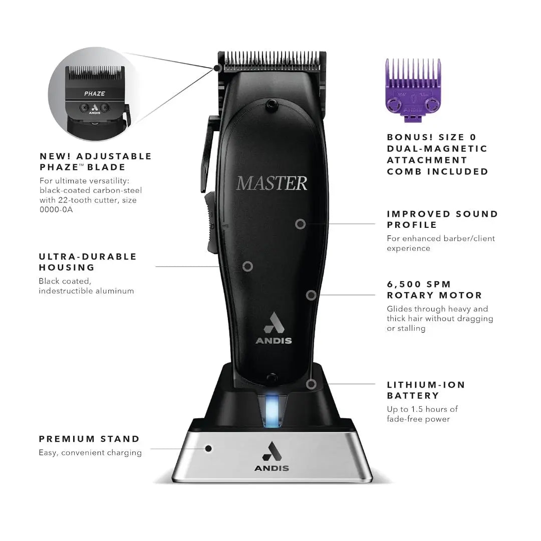 Andis Master Cordless Black Label Special Edition with Phaze Blade - BUYBARBER.COM