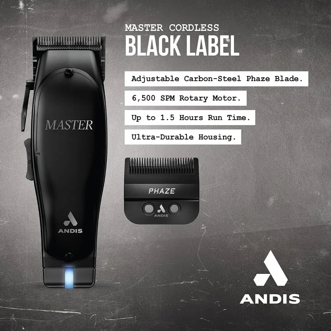 Andis Master Cordless Black Label Special Edition with Phaze Blade - BUYBARBER.COM