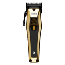 Gold and black Andis hair clipper on a white background