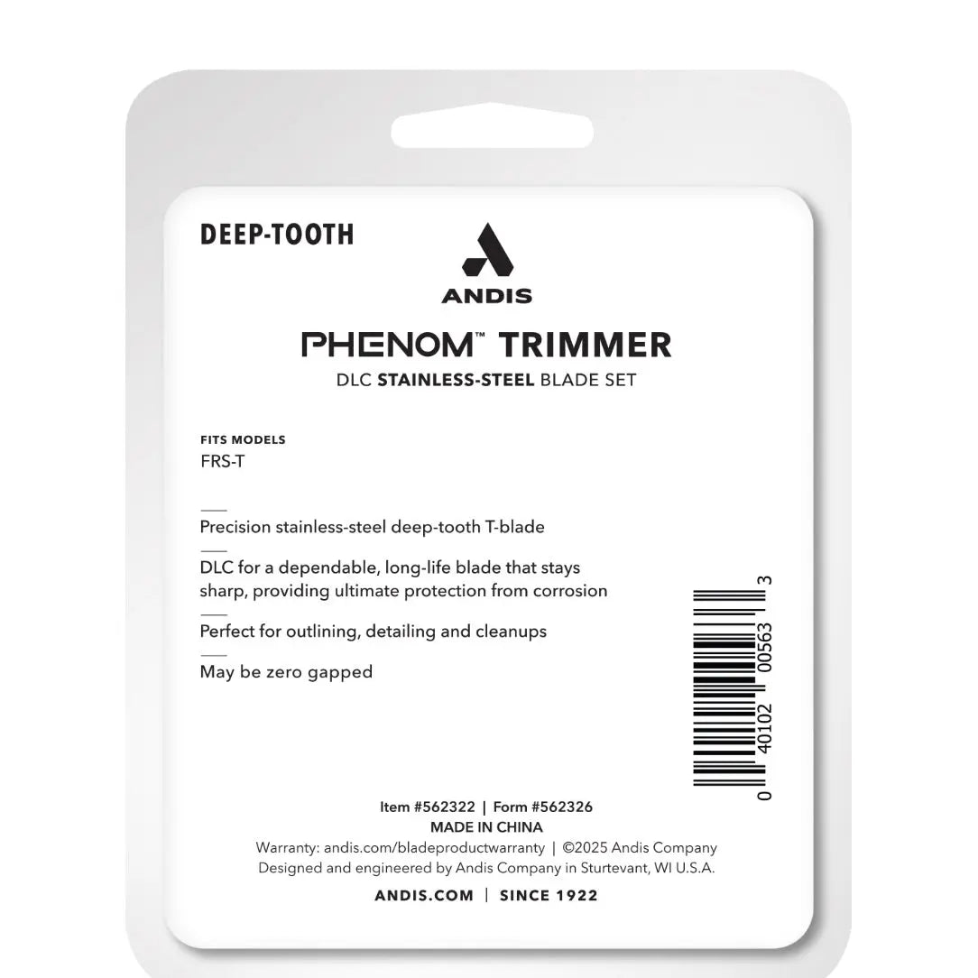 Andis PHENOM Trimmer Replacement T-Blade (DLC Deep-Tooth) – FRS-T Andis