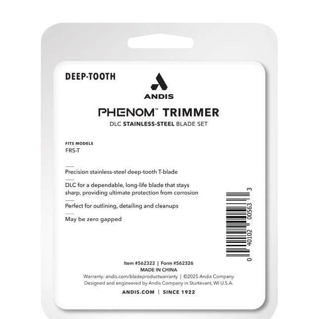 Andis PHENOM Trimmer Replacement T-Blade (DLC Deep-Tooth) – FRS-T Andis
