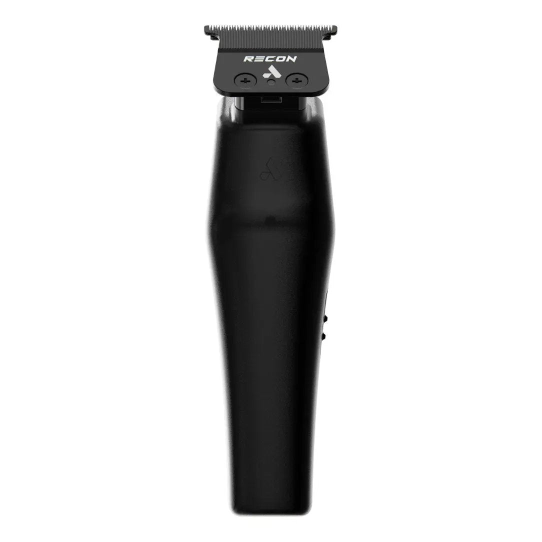 Black grooming trimmer with 'Recon' branding on a white background