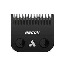 Andis Black hair clipper blade with 'RECON' branding on a white background