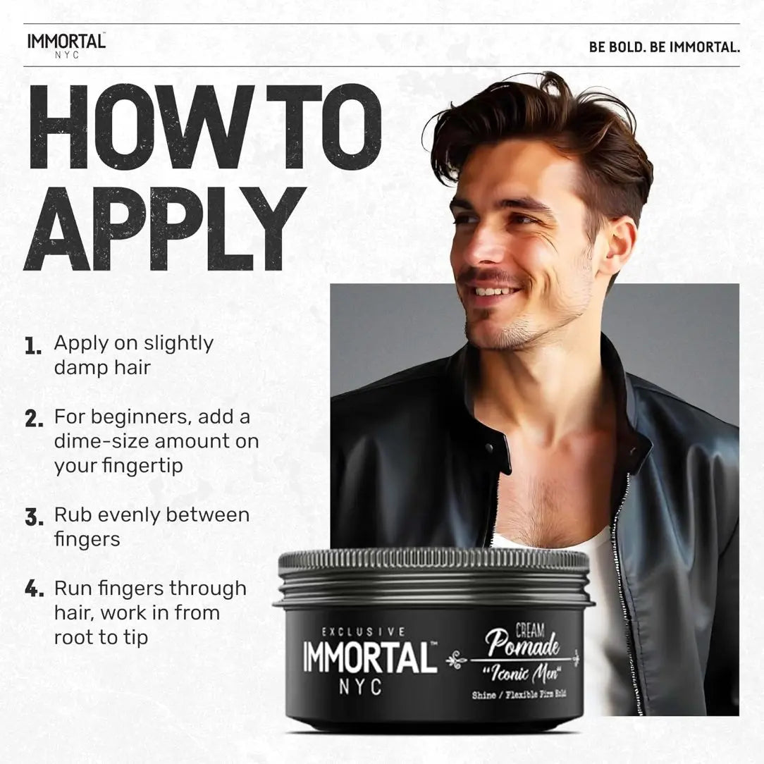 Immortal NYC Cream Pomade - Iconic Man | Long-Lasting Hold & Shine IMMORTAL NYC
