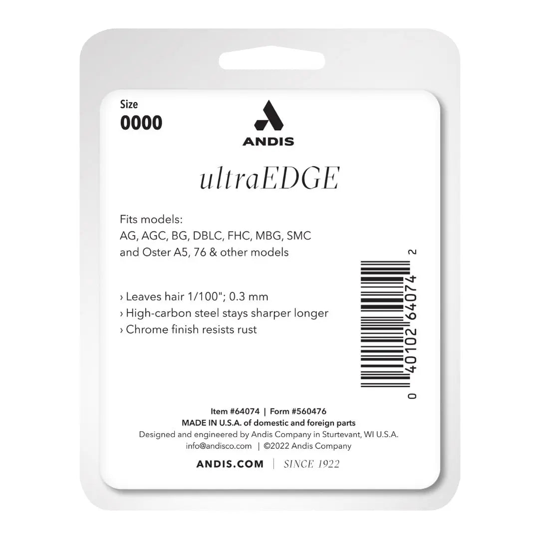 Andis 64074 UltraEdge Carbon-Infused Steel Detachable Clipper Blade - 1/100-Inch Cut - BUYBARBER.COM