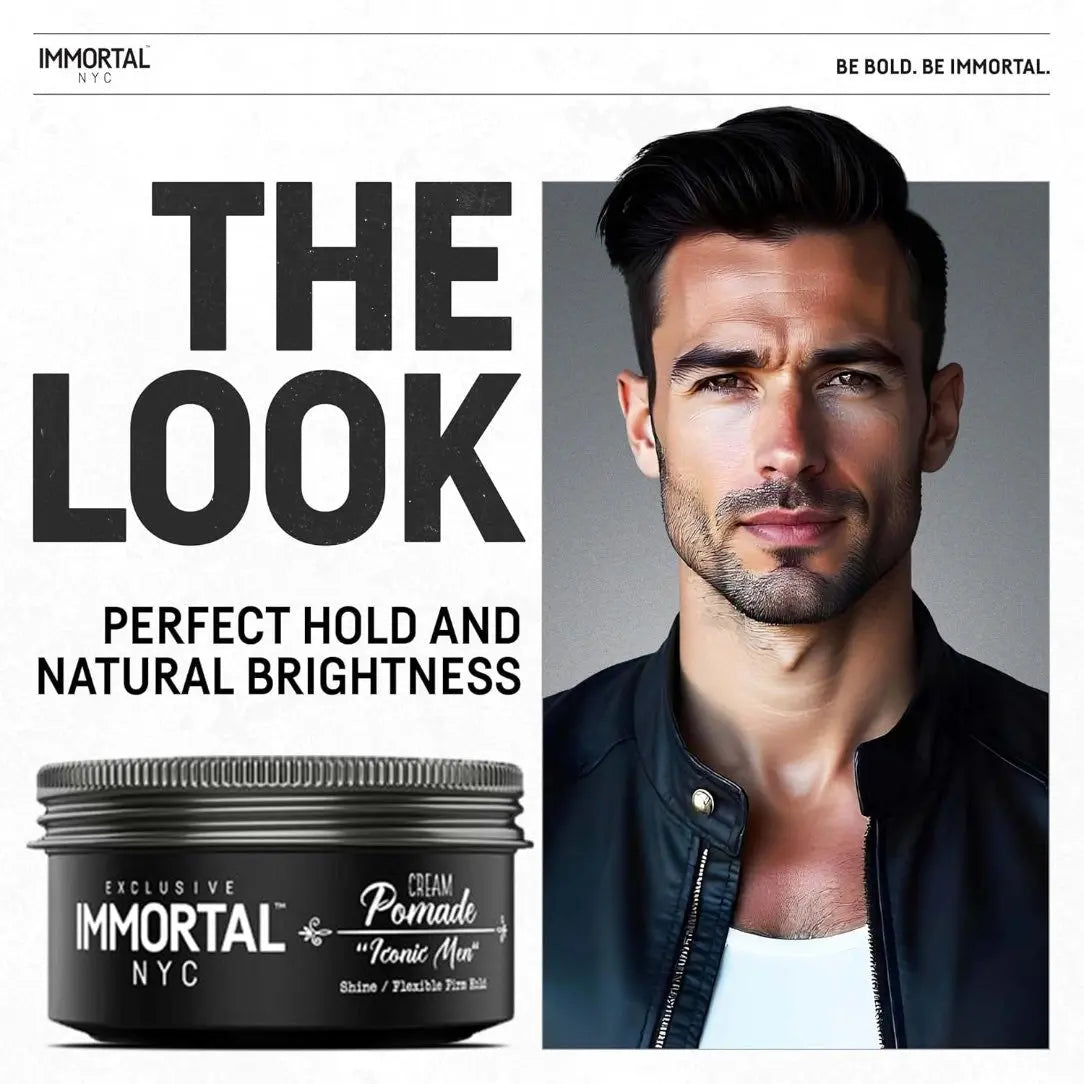 Immortal NYC Cream Pomade - Iconic Man | Long-Lasting Hold & Shine IMMORTAL NYC