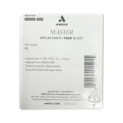 Andis Master Cordless Li Replacement Fade Blade, Carbon Steel Size 00000-000 - BUYBARBER.COM