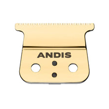 Top view of gold-finished Andis 74115 blade for ORL-S cordless trimmer

