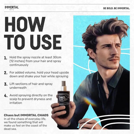 Immortal NYC Chaos Sea Salt Spray – Define & Texturize with Natural Waves IMMORTAL NYC